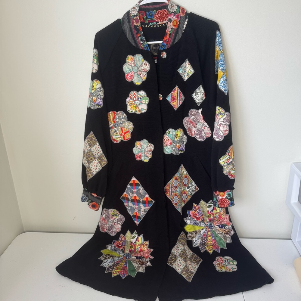 BIYA JOHNNY WAS GLINDA APPLIQUE JACKET sz M - Picture 3 of 8